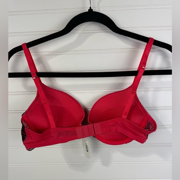 Adore Me women’s red & black lace push-up bra, NWT. Size 34B - Picture 2 of 4